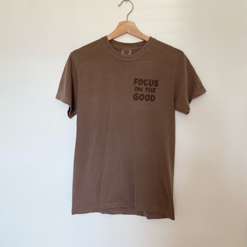 Comfort Colors Brown Tee - Focus on the Good